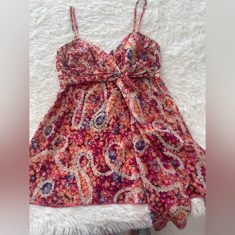 Trina Turk Red and White Floral Dress
